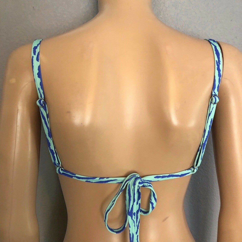 Lulus Surfs Up Zebra Print Bikini Top Tied Back B… - image 3